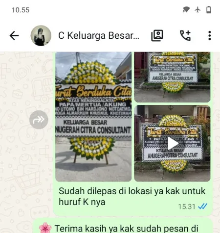 Pengiriman Papan Bunga Duka Kutruk Jambe